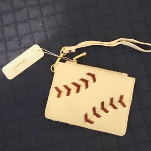 Baseball stitching wristlet NWT